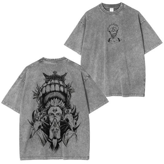 Ryomen Sukuna v2 Jujutsu Kaisen Anime Washed T-shirt/Crewneck/Hoodie