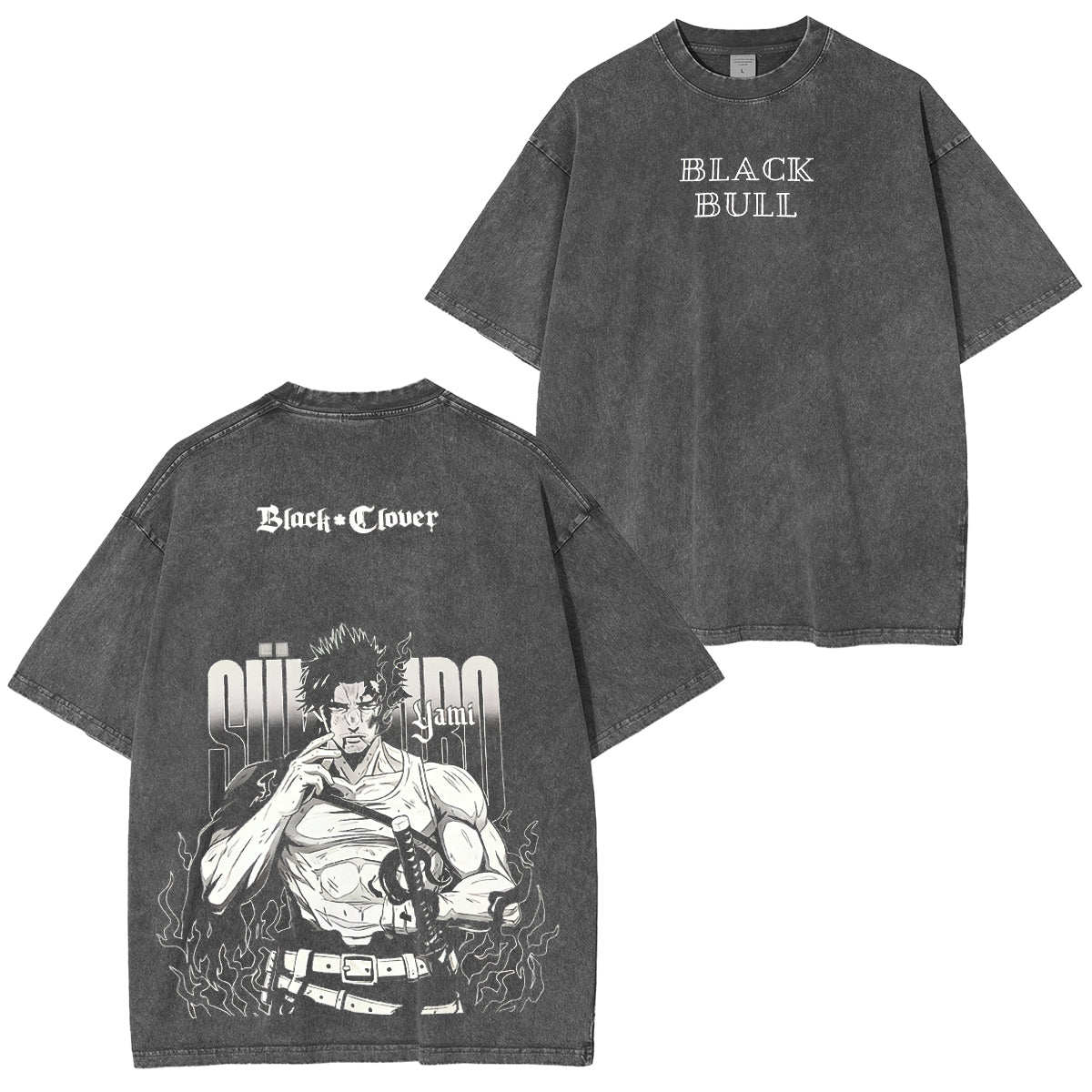 Black Clover Yami Rough attitude calm confidence pure Black Bulls Vintage Tee