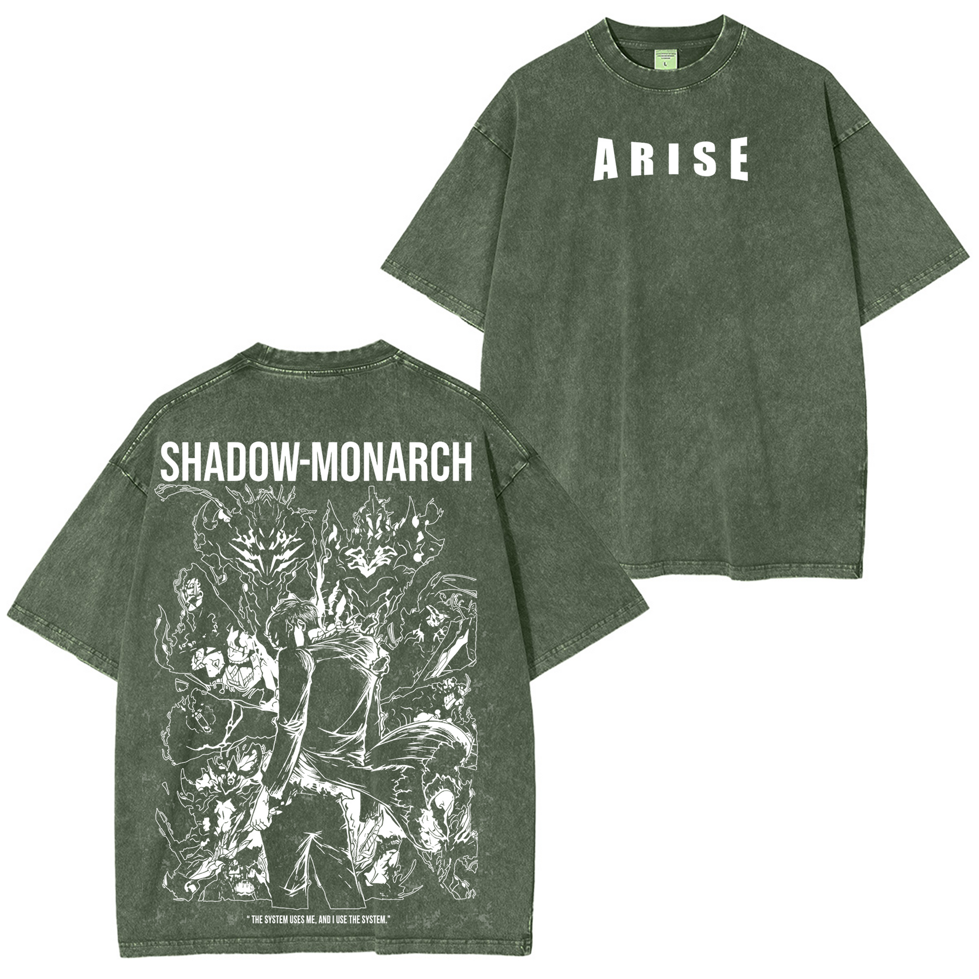 Arise Sung Jinwoo,Solo Leveling Shadow Monarch Washed T-shirt/Crewneck/Hoodie