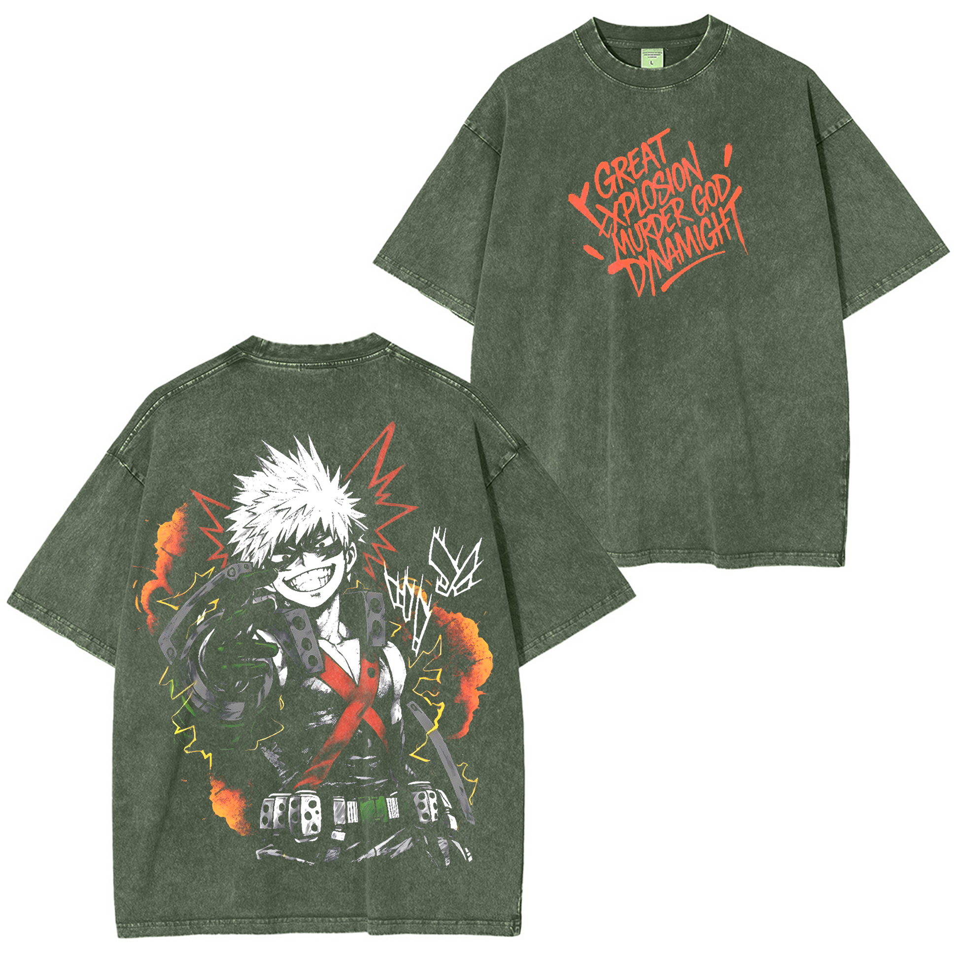 Katsuki Bakugo,My Hero Academia Oversize Washed T-shirt/Crewneck/Hoodie