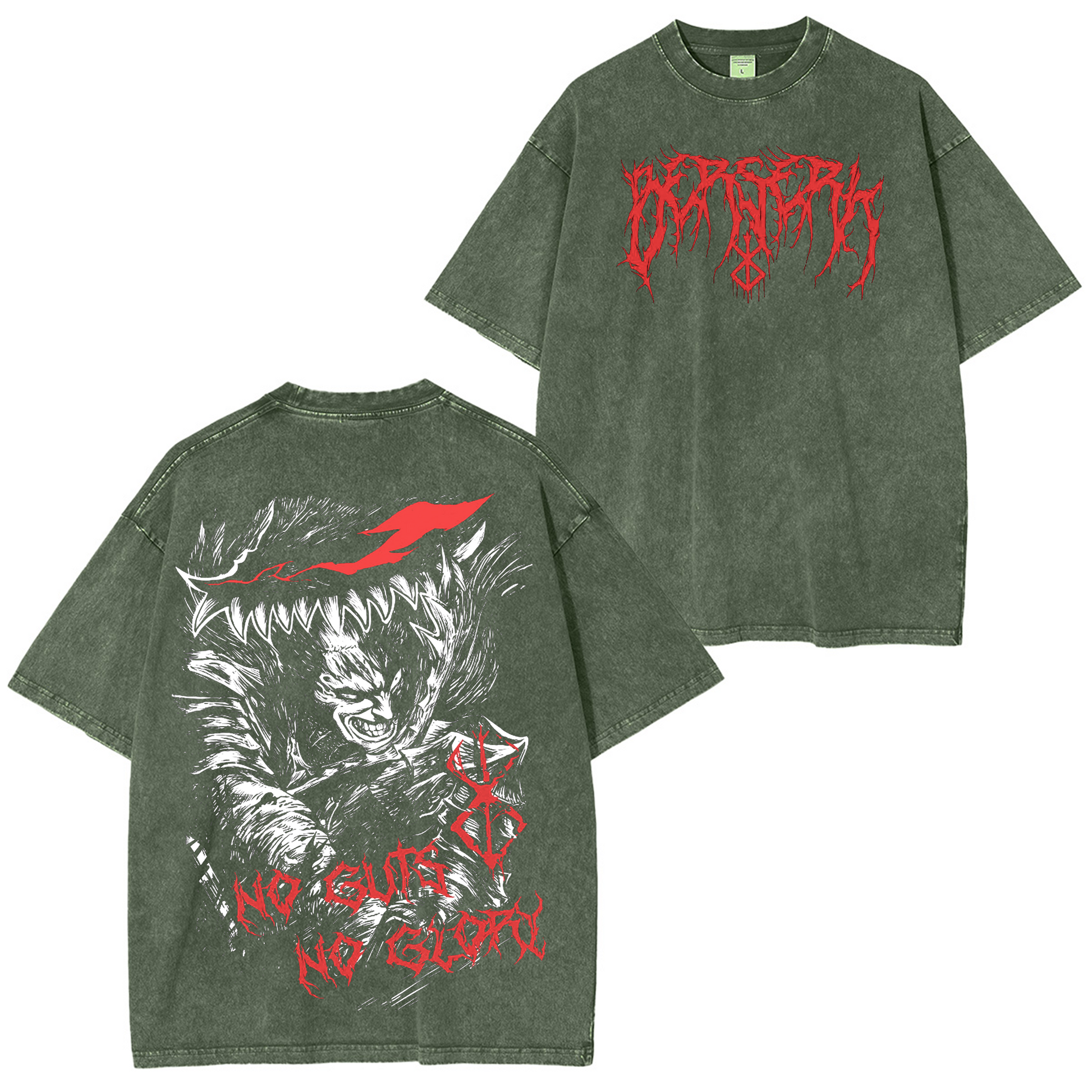 Vintage Berserk Anime Oversize Washed T-shirt/Crewneck/Hoodie