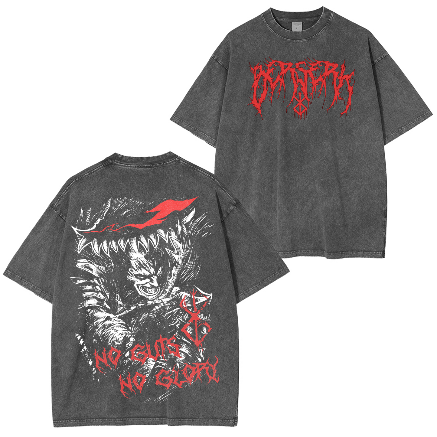 Vintage Berserk Anime Oversize Washed T-shirt/Crewneck/Hoodie