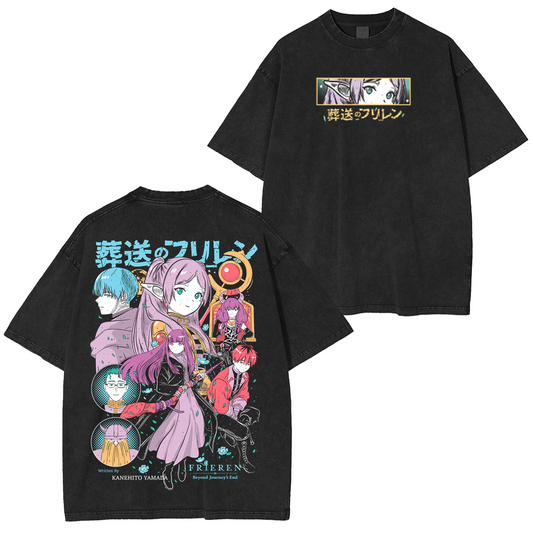 Frieren Anime Washed T-shirt/Crewneck/Hoodie