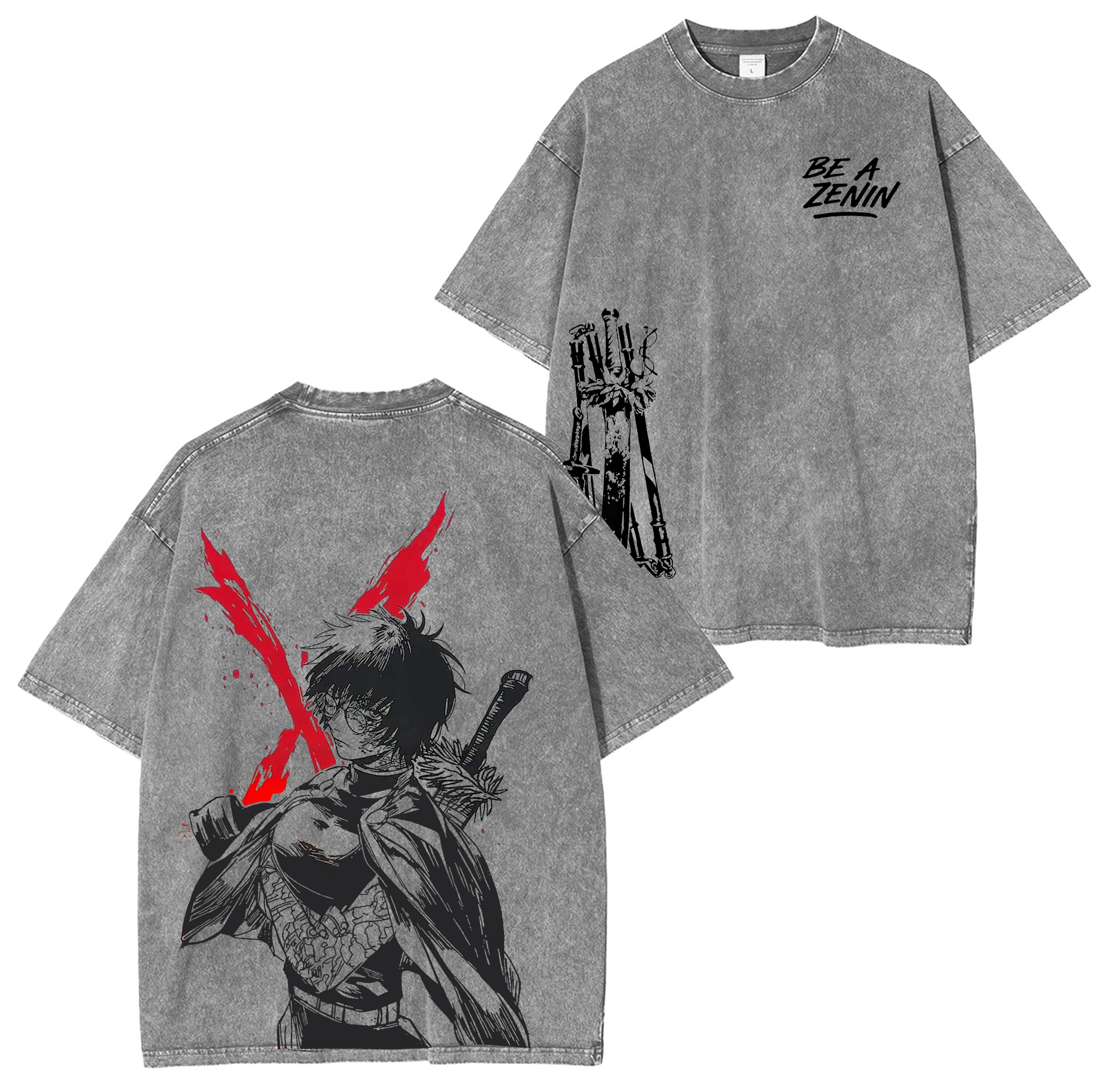 Vintage Maki Zenin Jujutsu Kaisen Anime Washed T-shirt/Crewneck/Hoodie