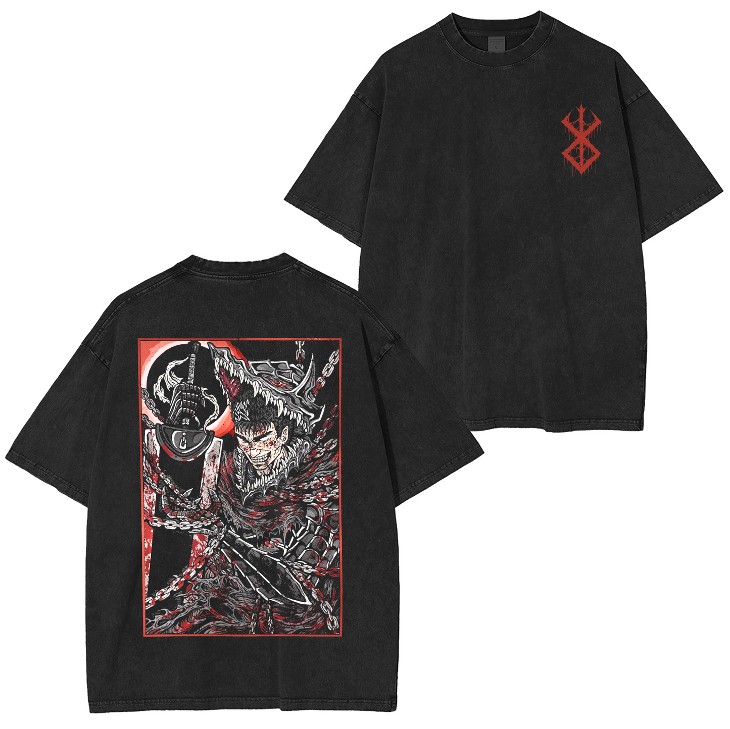 Berserker Guts Rage Grim Anime Washed T-shirt/Crewneck/Hoodie
