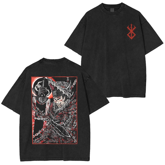 Berserker Guts Rage Grim Anime Washed T-shirt/Crewneck/Hoodie