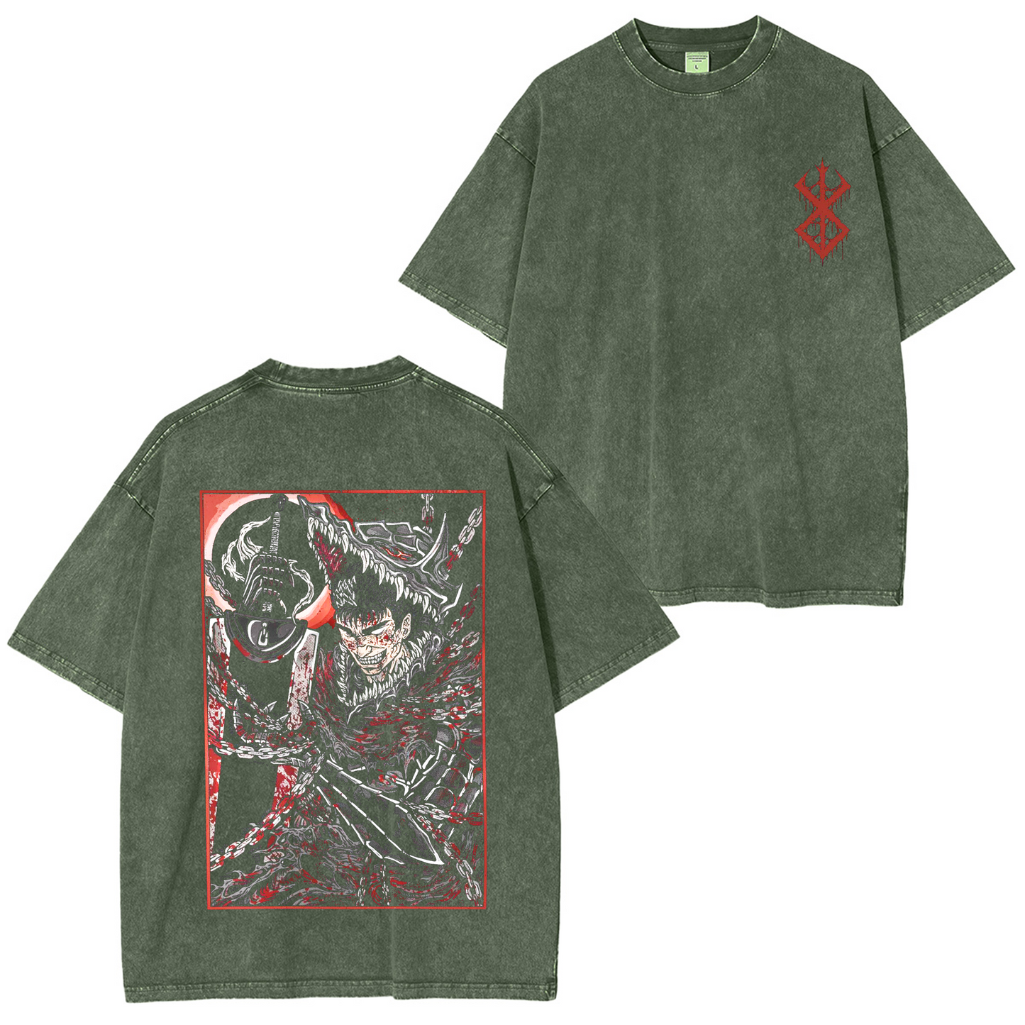 Berserker Guts Rage Grim Anime Washed T-shirt/Crewneck/Hoodie