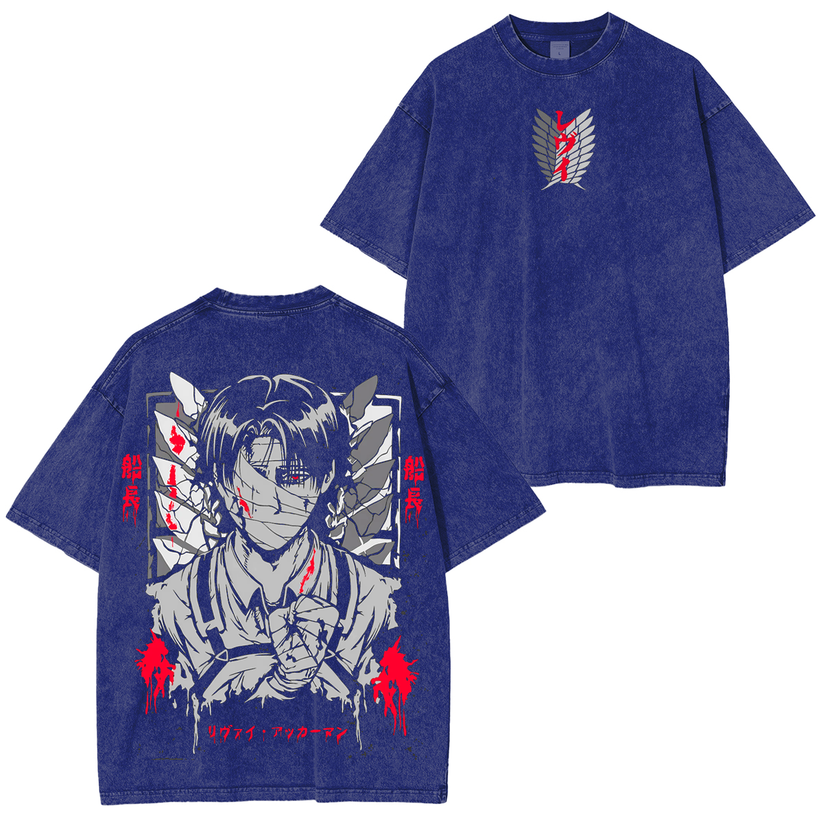 Vintage Levi Bandaged Face,Attack on Titan Anime Washed T-shirt/Crewneck/Hoodie