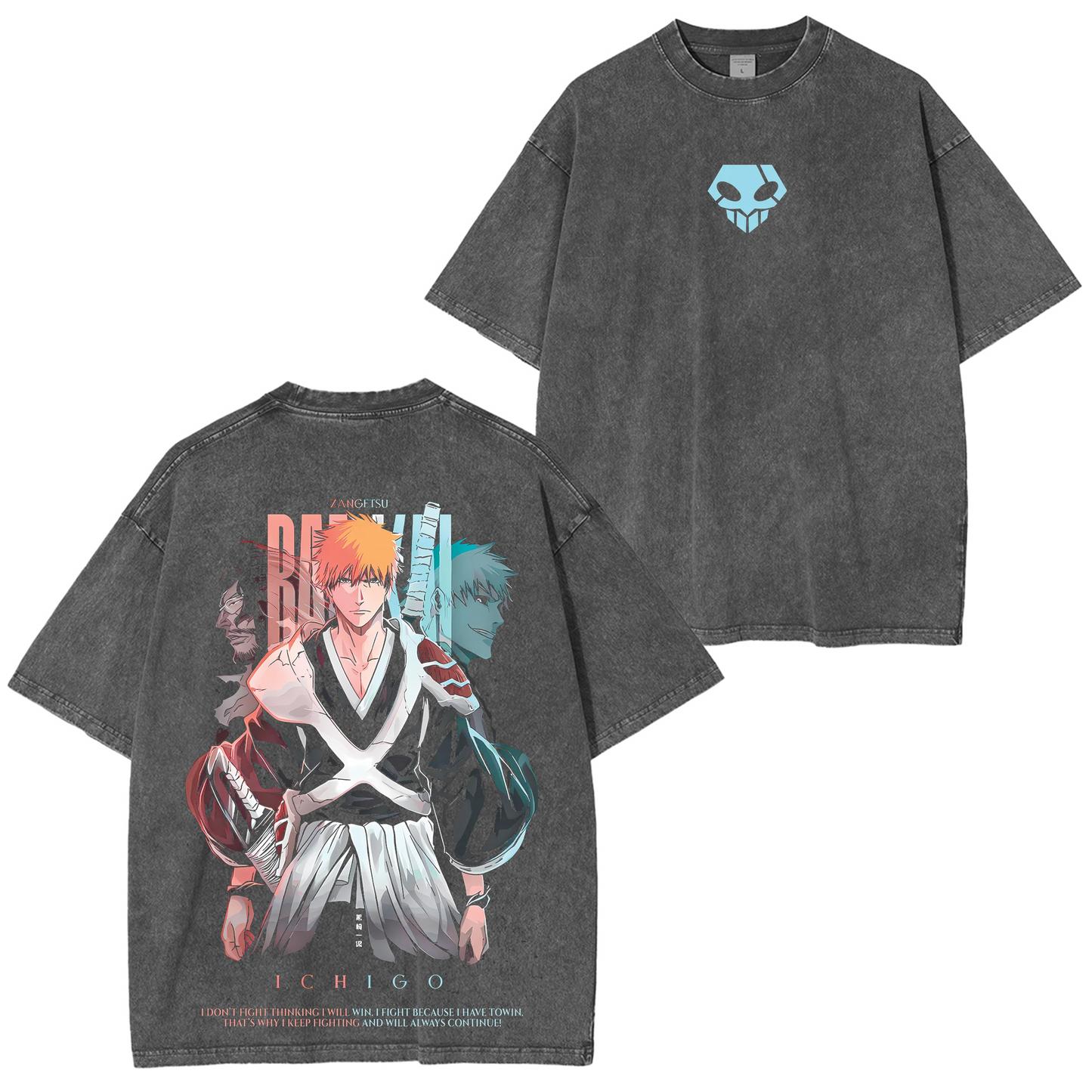 Ichigo- Bleach Anime Washed T-shirt/Crewneck/Hoodie