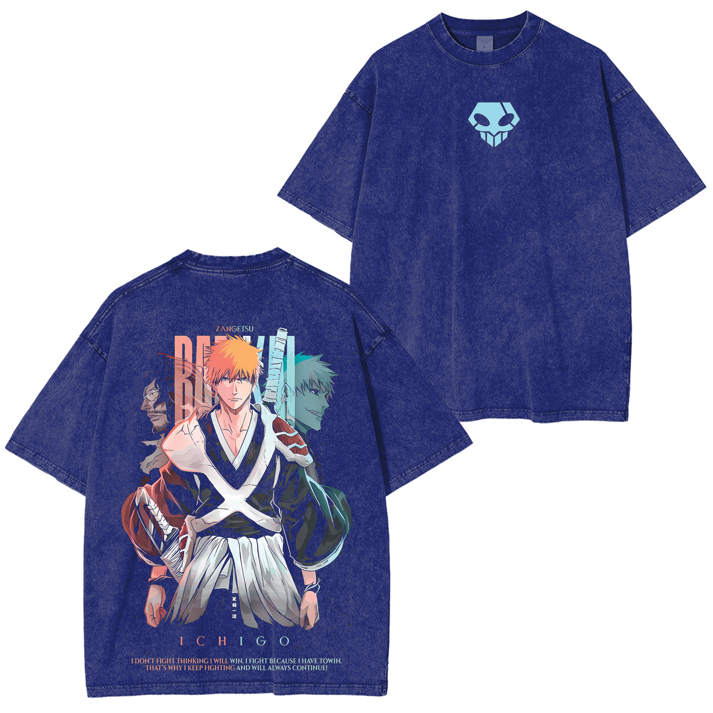 Ichigo- Bleach Anime Washed T-shirt/Crewneck/Hoodie