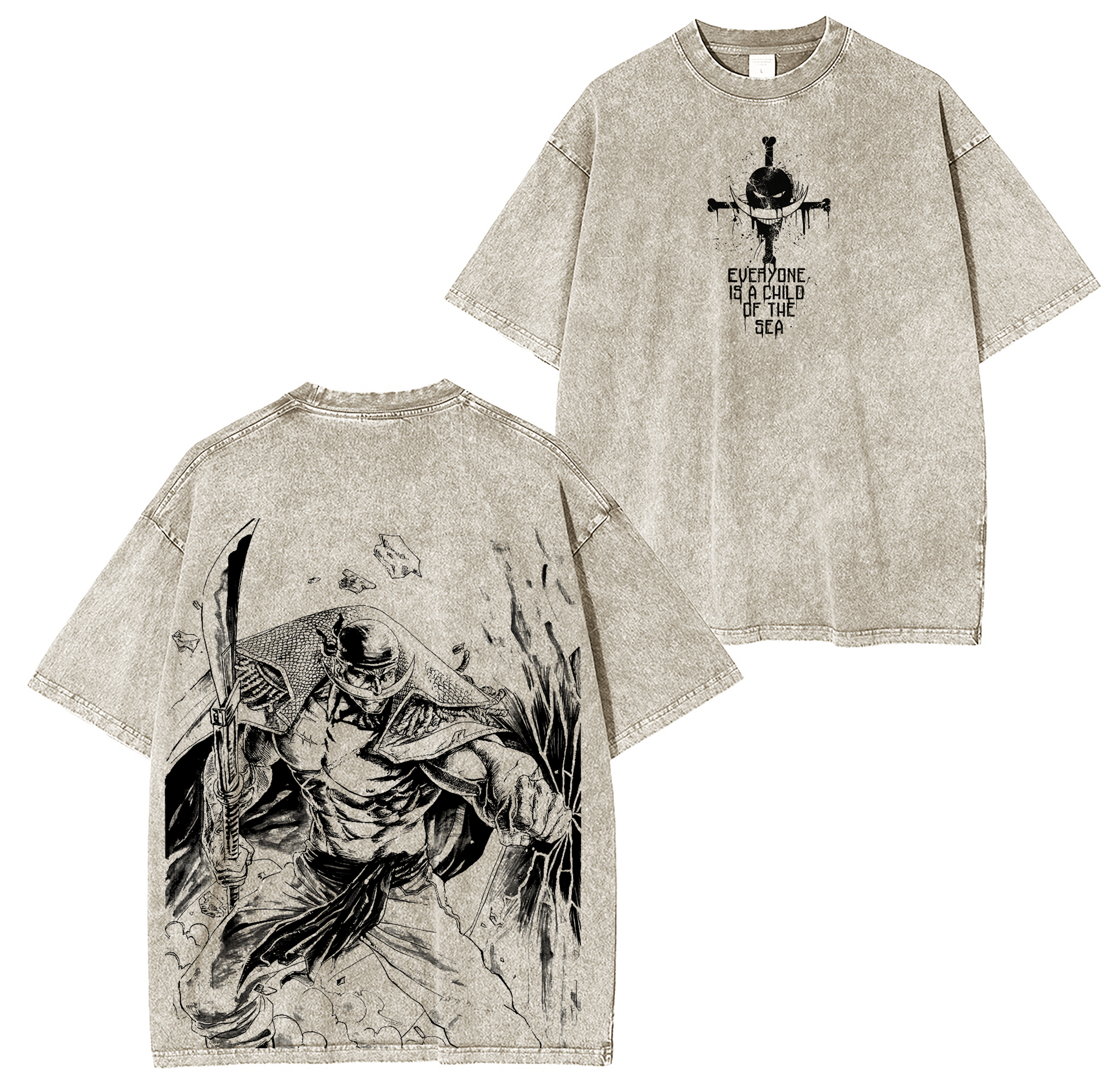 One Piece Barbe Blanche Anime Washed T-shirt/Crewneck/Hoodie