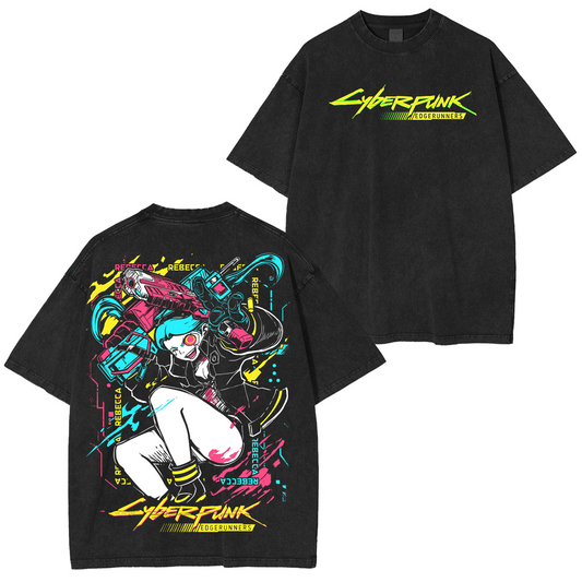 Rebecca Cyberpunk 2077,Cyberpunk Edgerunners Anime Polera Unisex Lavada