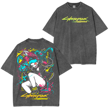 Rebecca Cyberpunk 2077,Cyberpunk Edgerunners Anime Polera Unisex Lavada