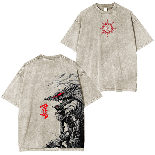 Berserk Anime Washed Unisex Polera