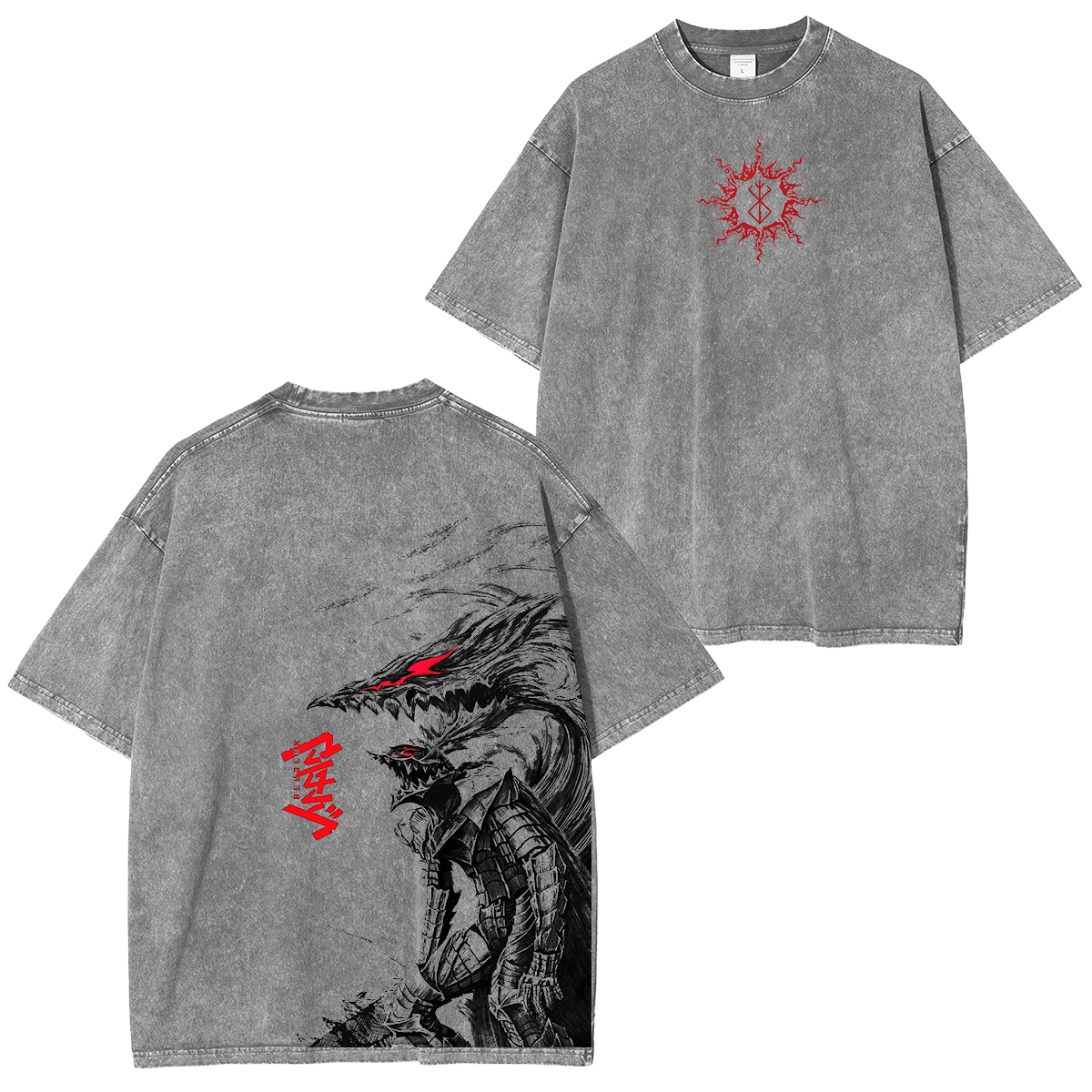 Berserk Anime Washed Unisex Polera