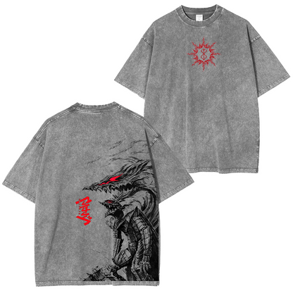 Berserk Anime Washed Unisex Polera