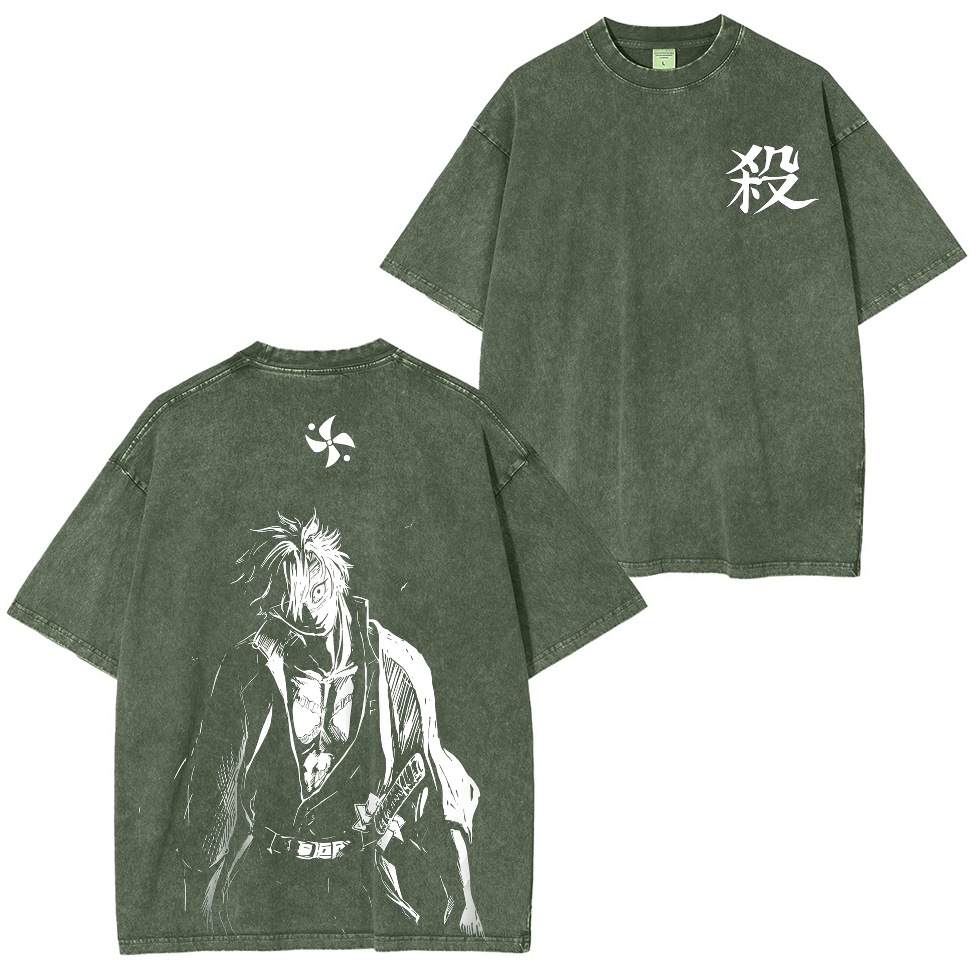 Wind Hashira Sanemi Anime Washed T-shirt/Crewneck/Hoodie