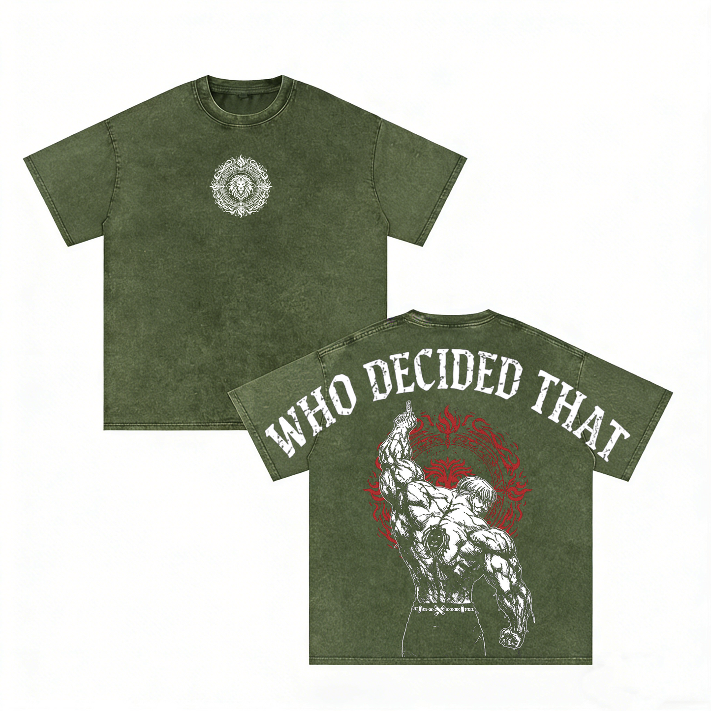Who Decided That? Escanor Anime Washed T-shirt/Crewneck/Hoodie