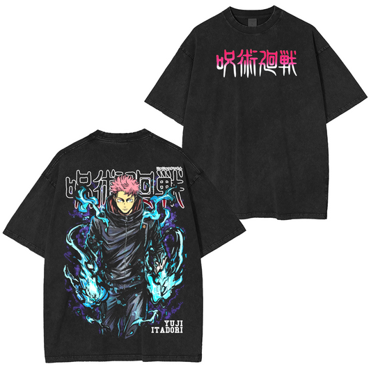 Yuji Itadori,Jujutsu Kaisen Anime Washed T-shirt/Crewneck/Hoodie