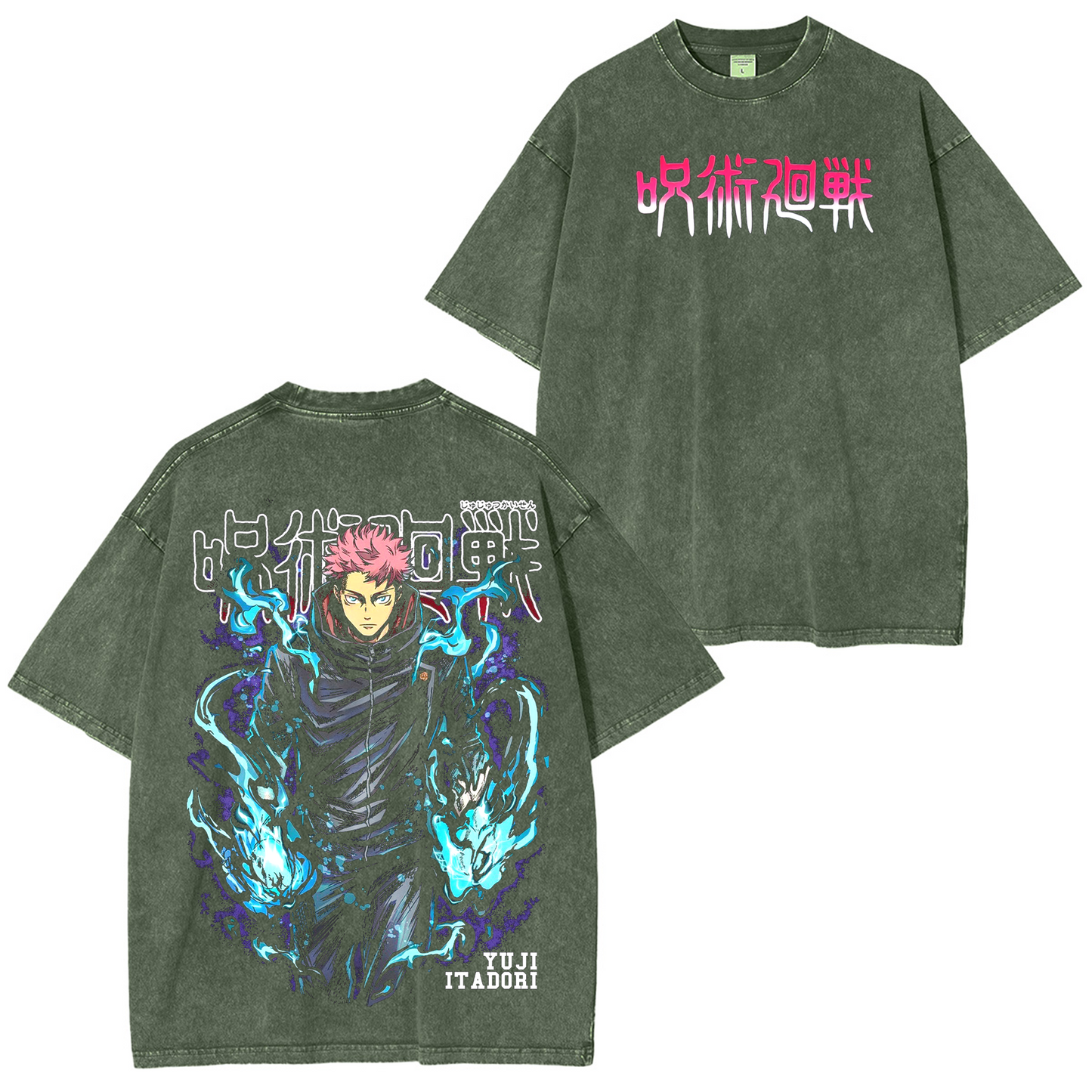 Yuji Itadori,Jujutsu Kaisen Anime Washed T-shirt/Crewneck/Hoodie