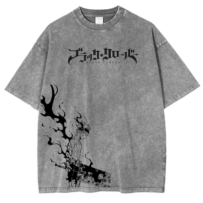 Asta Black Clover Anime Washed Unisex Polera