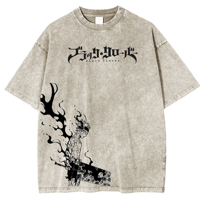 Asta Black Clover Anime Washed Unisex Polera