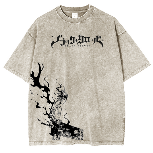 Asta Black Clover Anime Washed Unisex Polera