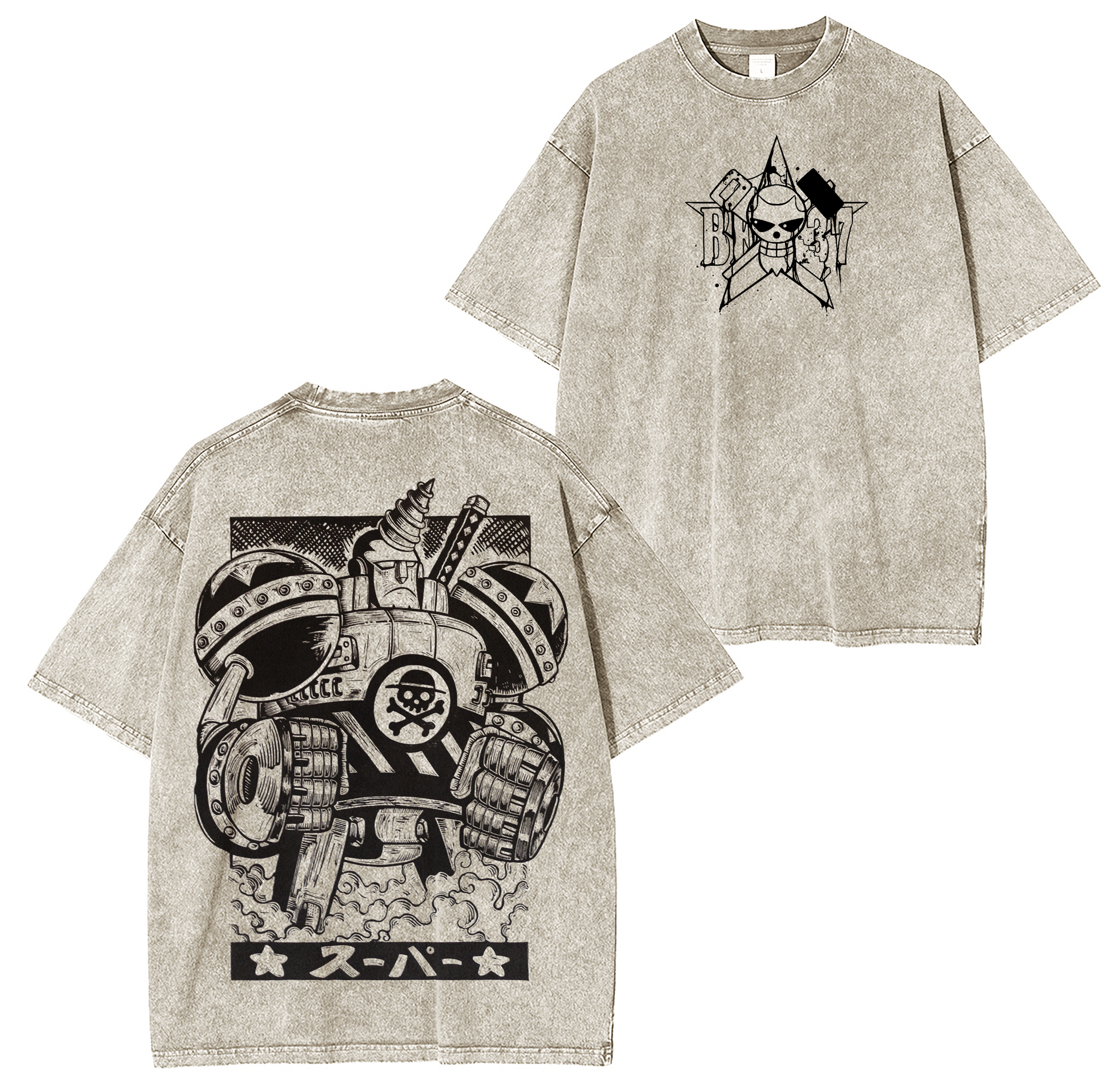 Franky,One Piece Anime Washed T-shirt/Crewneck/Hoodie