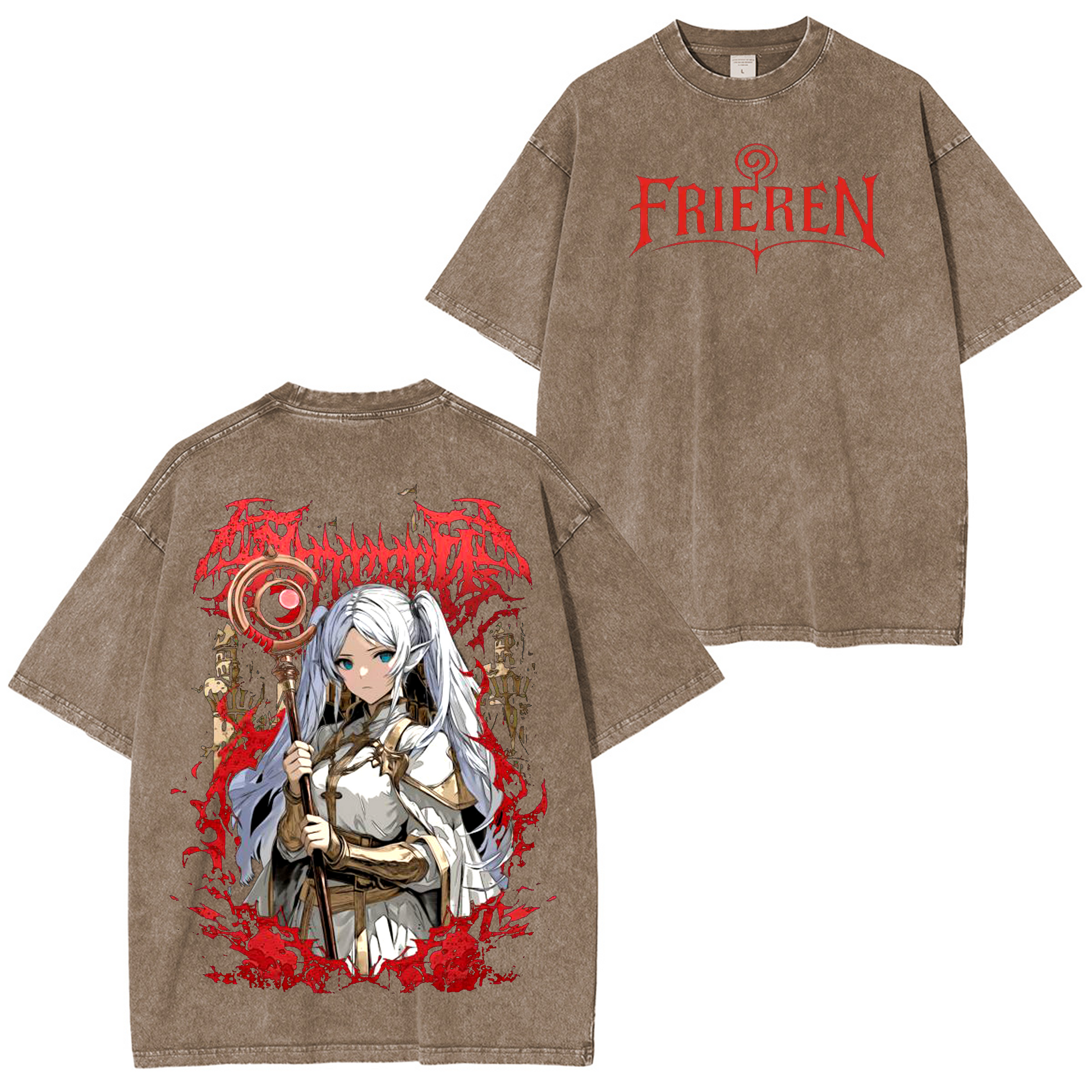 Frieren Anime Washed T-shirt/Crewneck/Hoodie