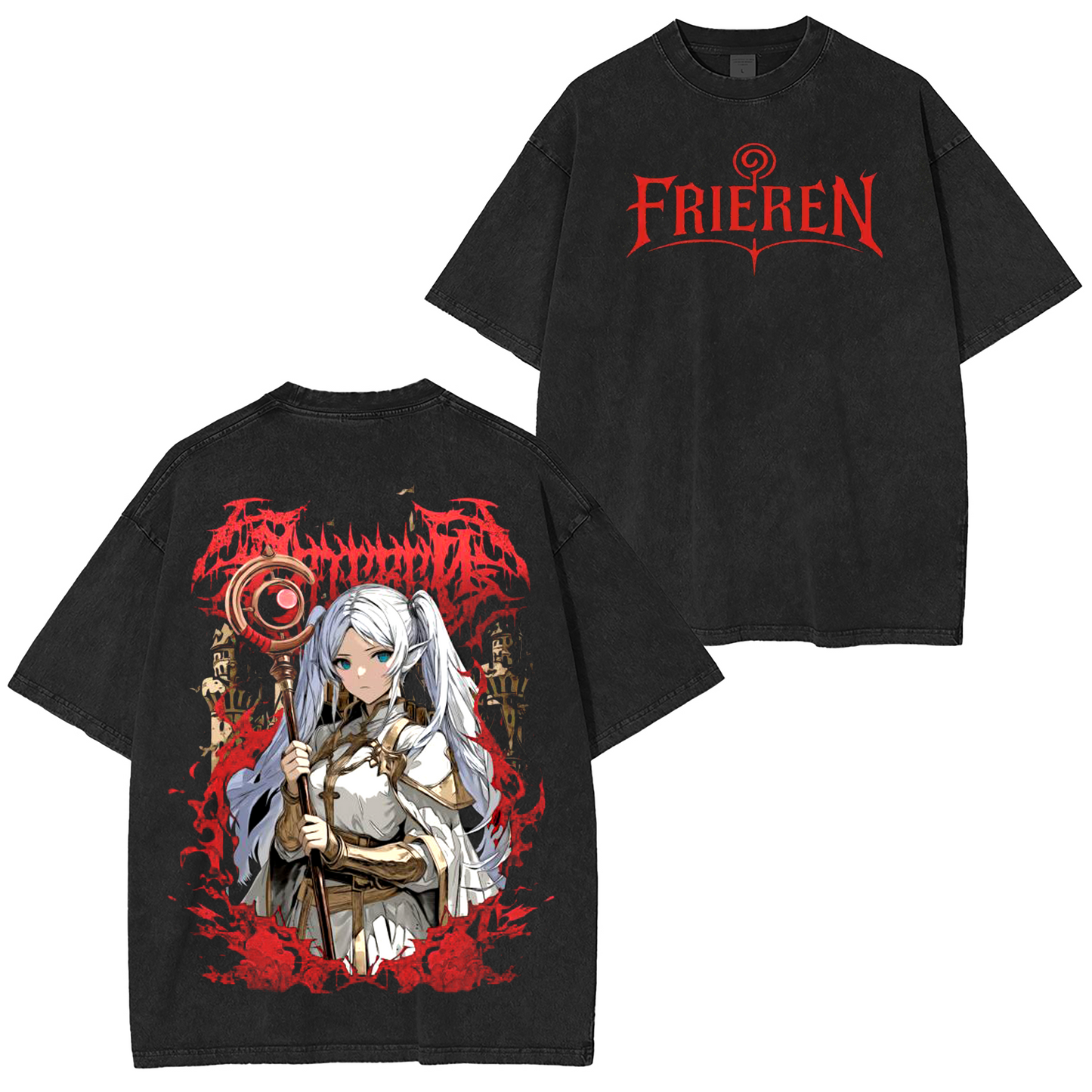 Frieren Anime Washed T-shirt/Crewneck/Hoodie