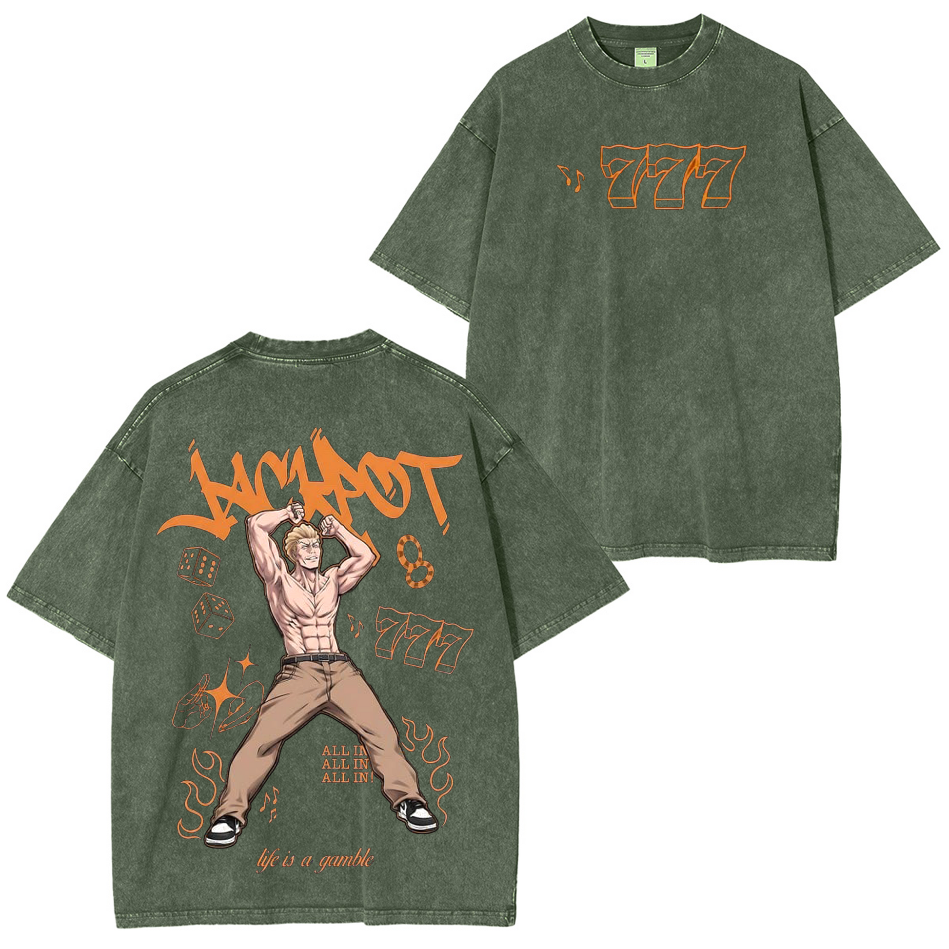 Hakari 777,Jujutsu Kaisen Anime Washed T-shirt/Crewneck/Hoodie
