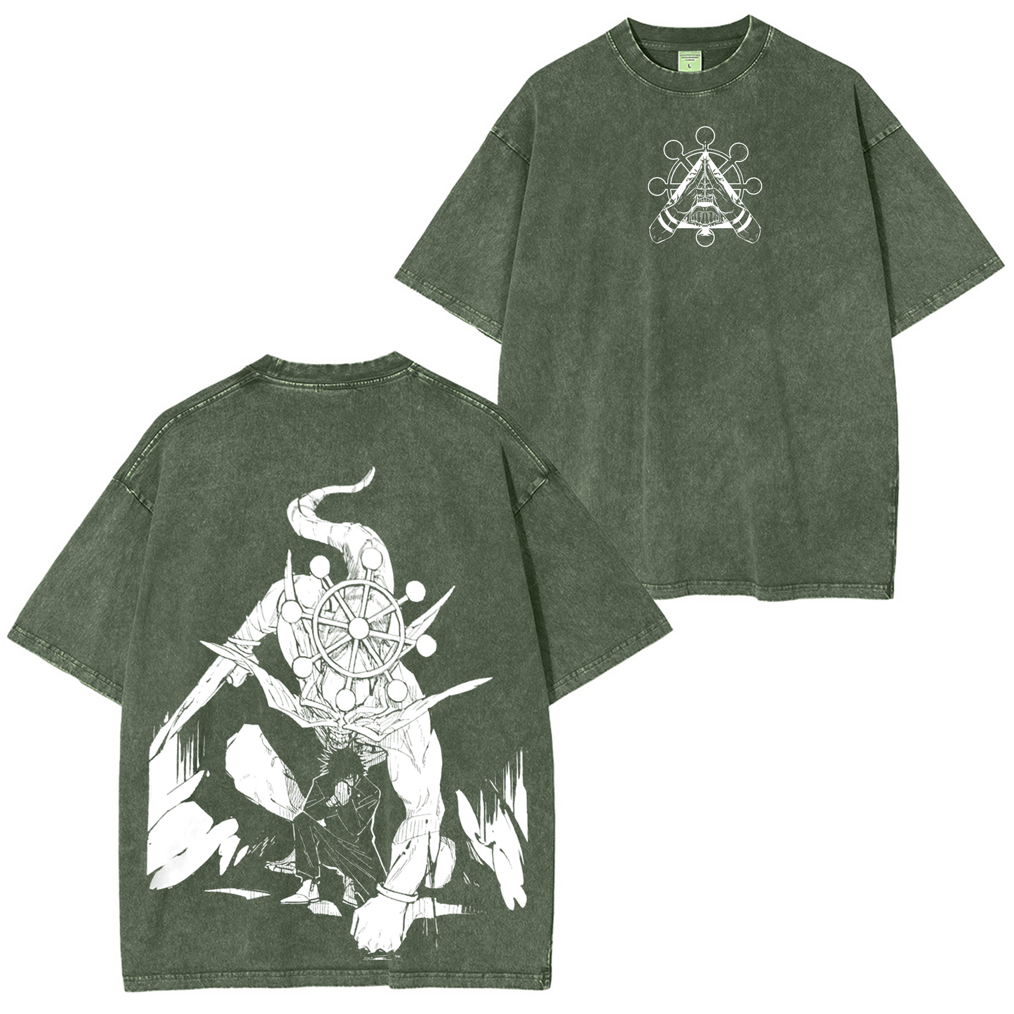 Mahoraga X Sukuna Jujutsu Kaisen Anime Washed T-shirt/Crewneck/Hoodie