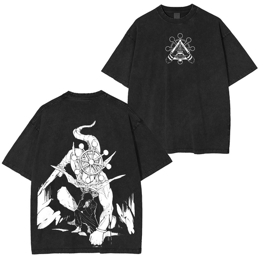 Mahoraga X Sukuna Jujutsu Kaisen Anime Washed T-shirt/Crewneck/Hoodie
