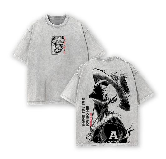 Portgas D. Ace ,One Piece Vintage Anime washed T-shirt/Crewneck/Hoodie