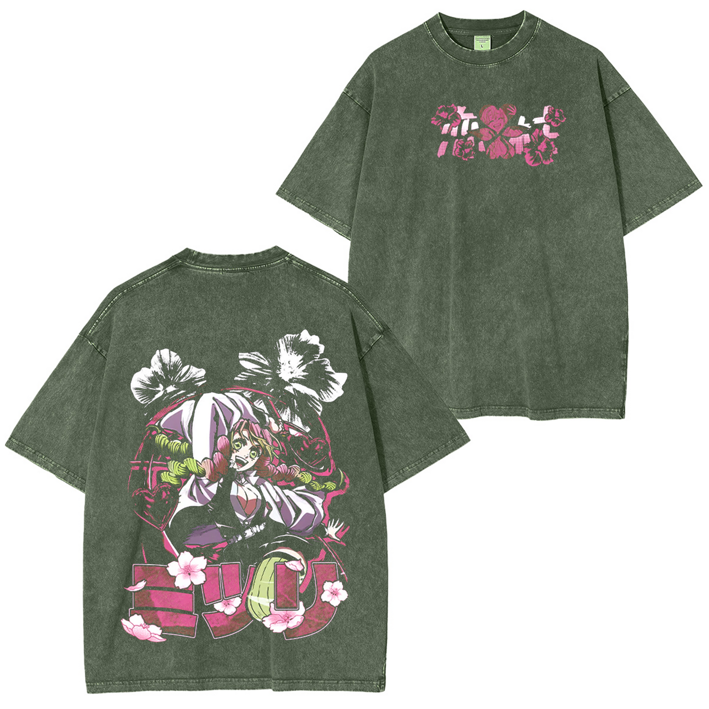 Mitsuri Kanroji, Demon Slayer Anime Washed T-shirt/Crewneck/Hoodie
