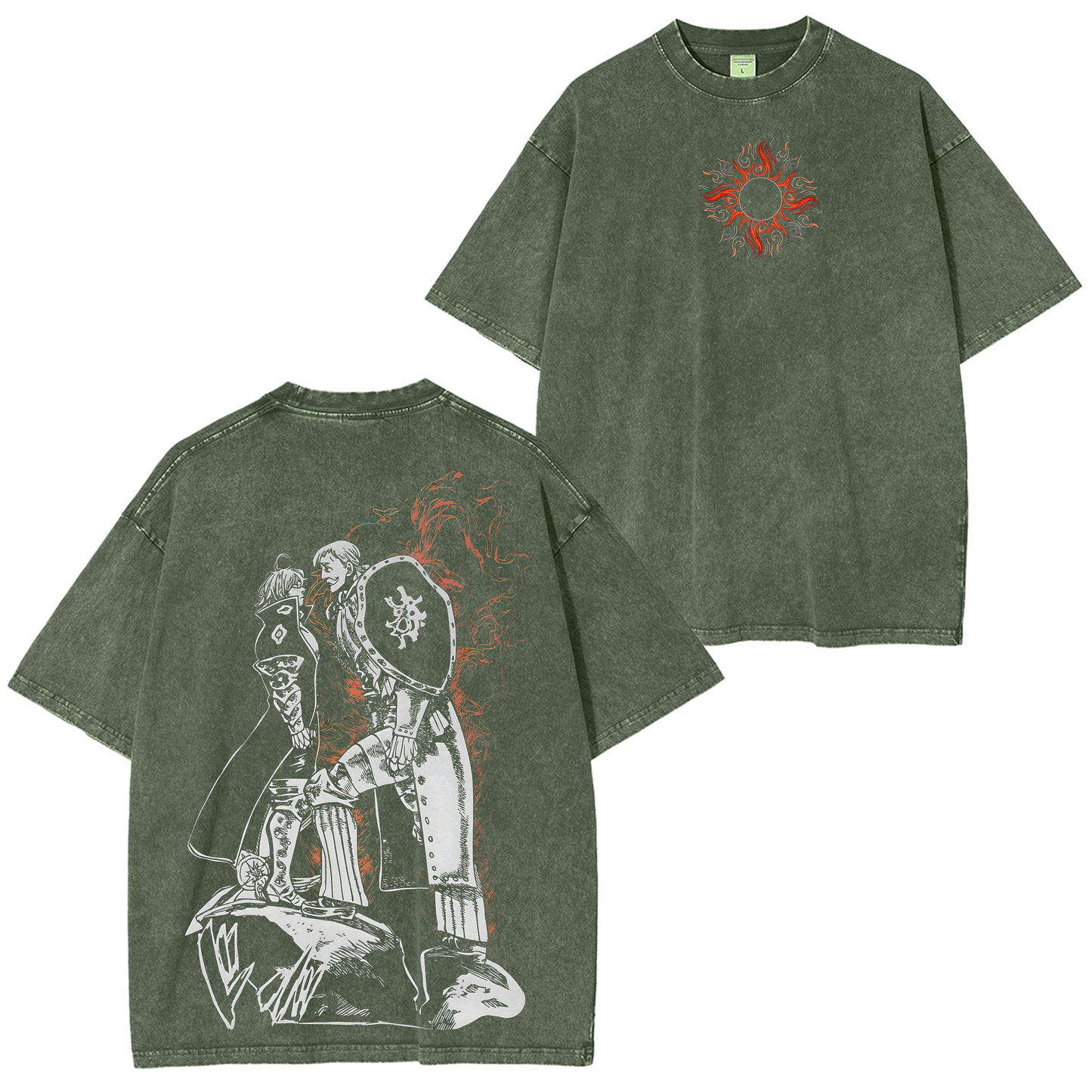 Escanor,The Seven Deadly Sins Oversized Anime Washed T-shirt/Crewneck/Hoodie