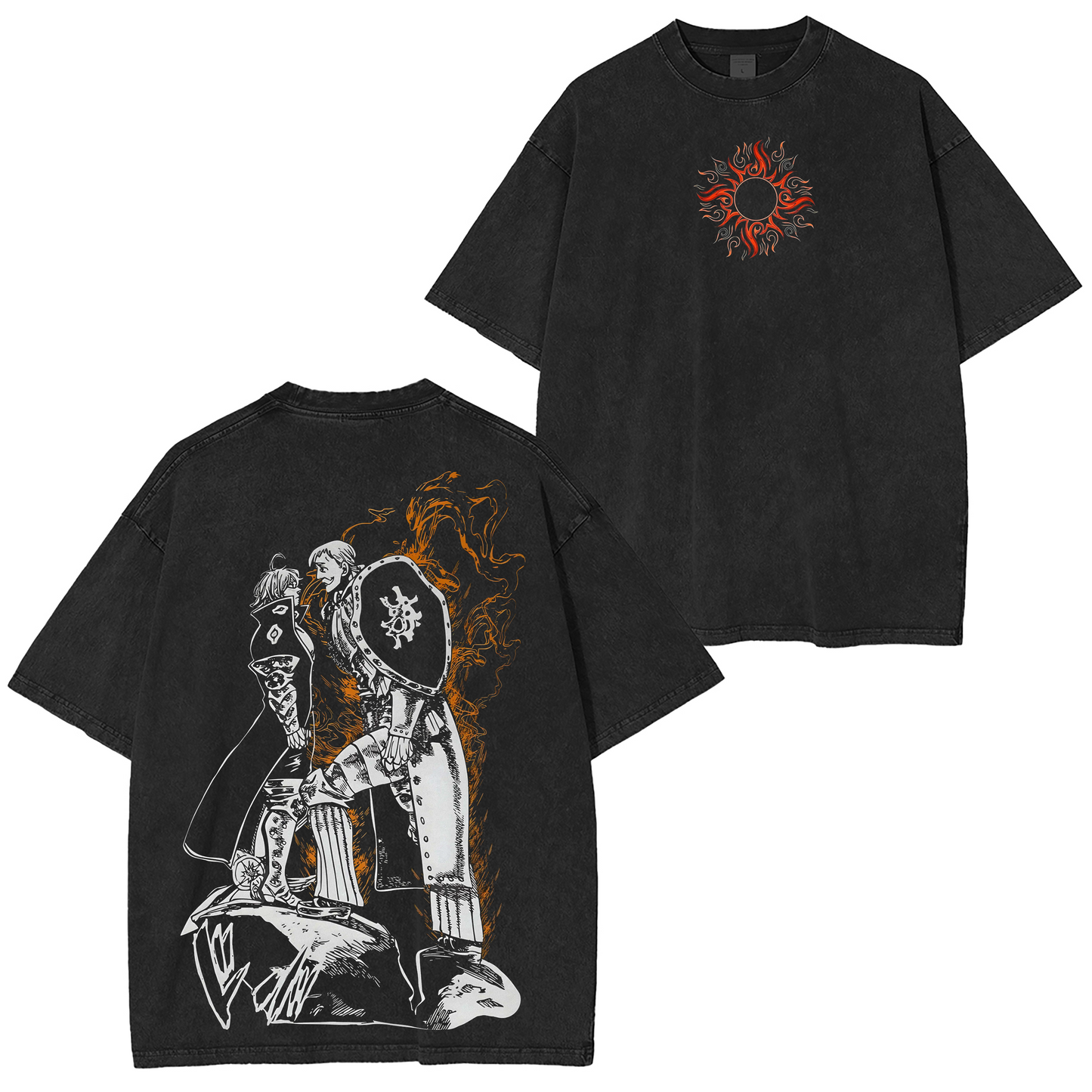 Escanor,The Seven Deadly Sins Oversized Anime Washed T-shirt/Crewneck/Hoodie