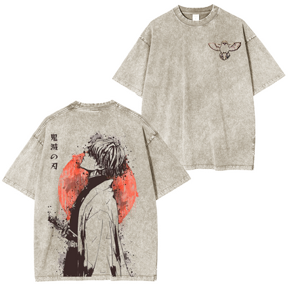Zenitsu ,Demon Slayer Anime Unisex Washed T-Shirt