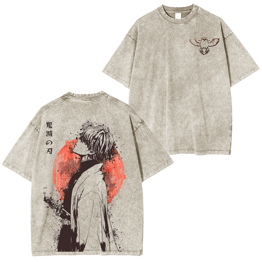 Zenitsu ,Demon Slayer Anime Unisex Washed T-Shirt