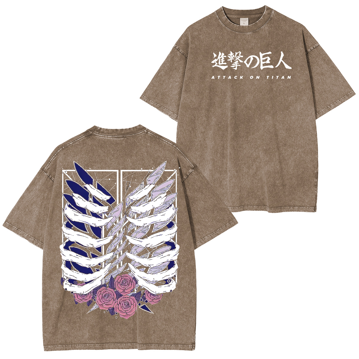 Attack on Titan Anime Polera Unisex Lavada
