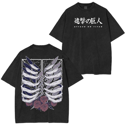 Attack on Titan Anime Polera Unisex Lavada