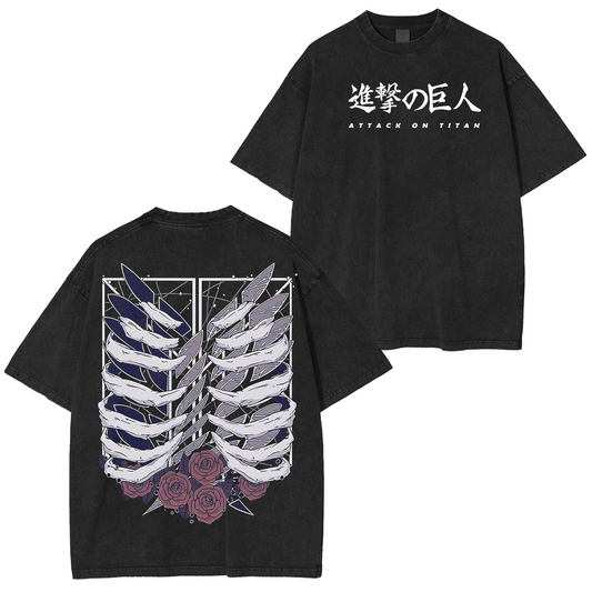 Attack on Titan Anime Polera Unisex Lavada