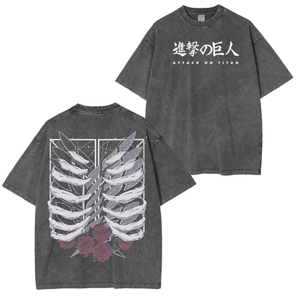 Attack on Titan Anime Polera Unisex Lavada