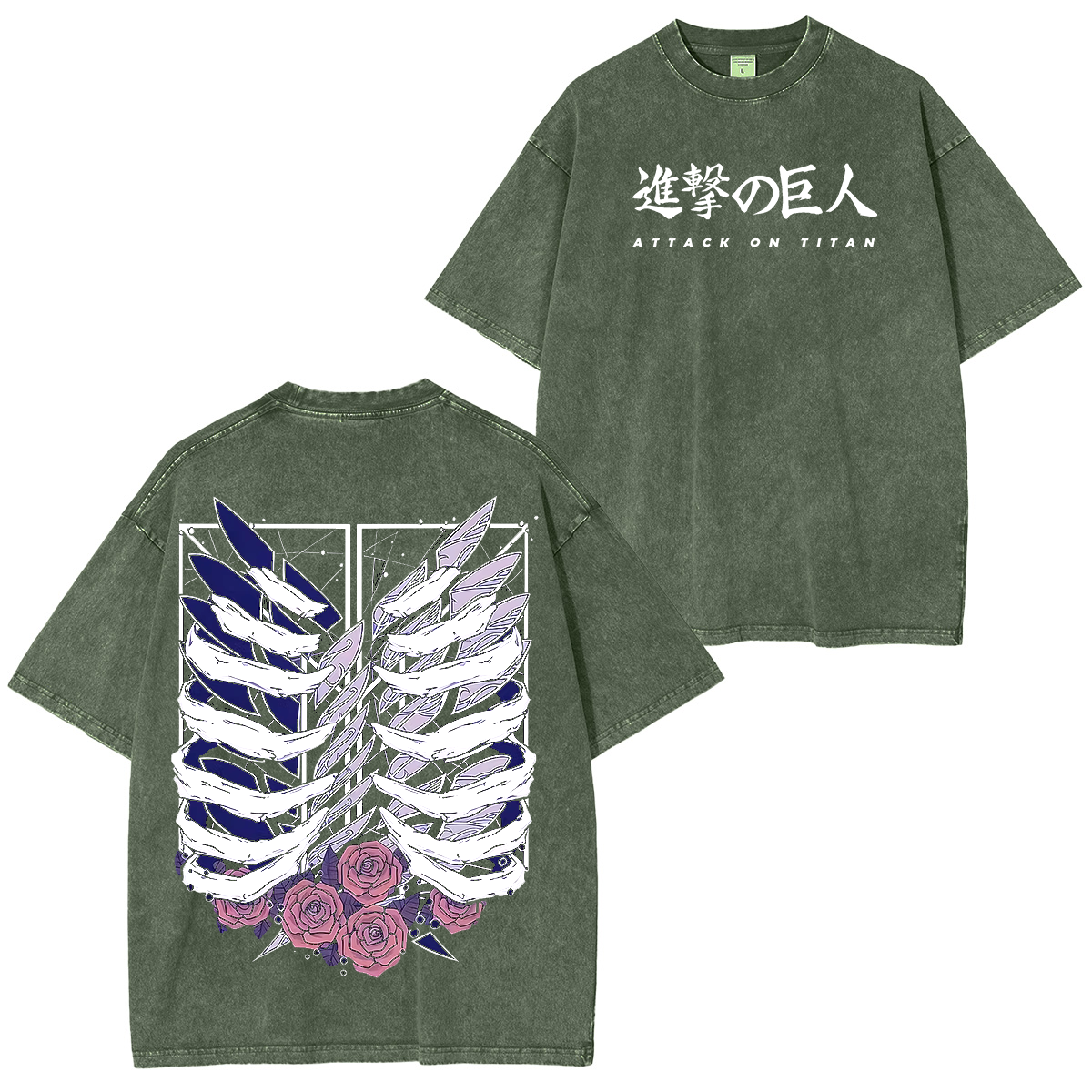 Attack on Titan Anime Polera Unisex Lavada