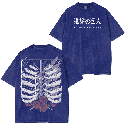 Attack on Titan Anime Polera Unisex Lavada