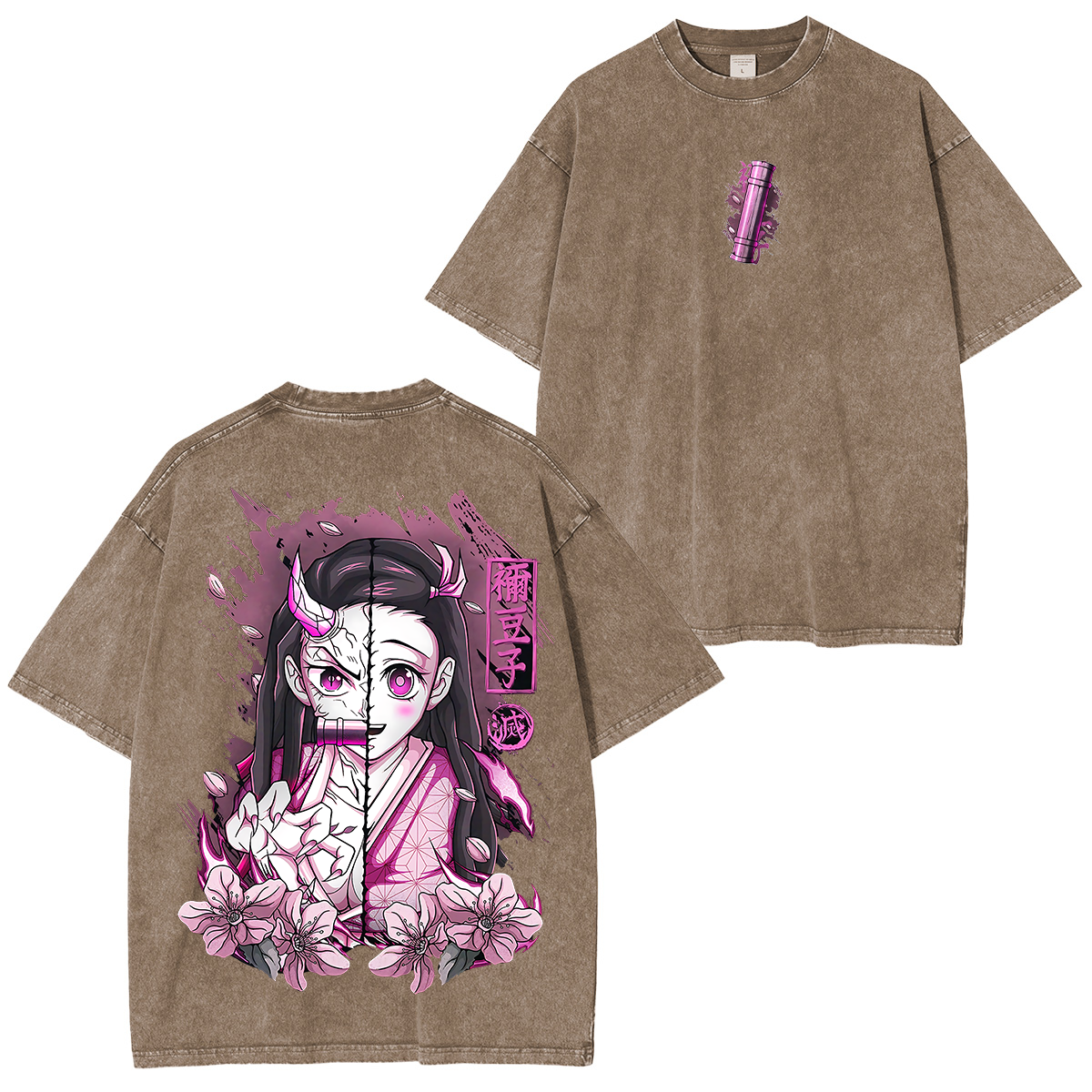 Nezuko Kamado, Demon Slayer Anime Polera Unisex Lavada