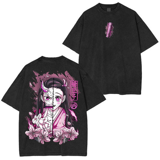 Nezuko Kamado, Demon Slayer Anime Polera Unisex Lavada