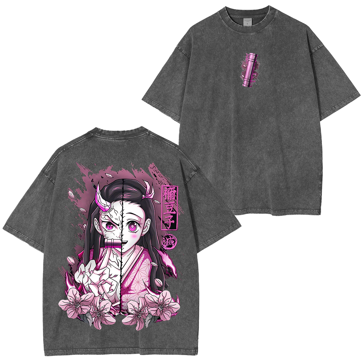 Nezuko Kamado, Demon Slayer Anime Polera Unisex Lavada