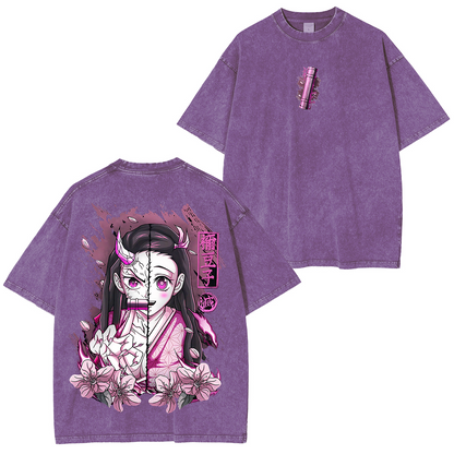 Nezuko Kamado, Demon Slayer Anime Polera Unisex Lavada