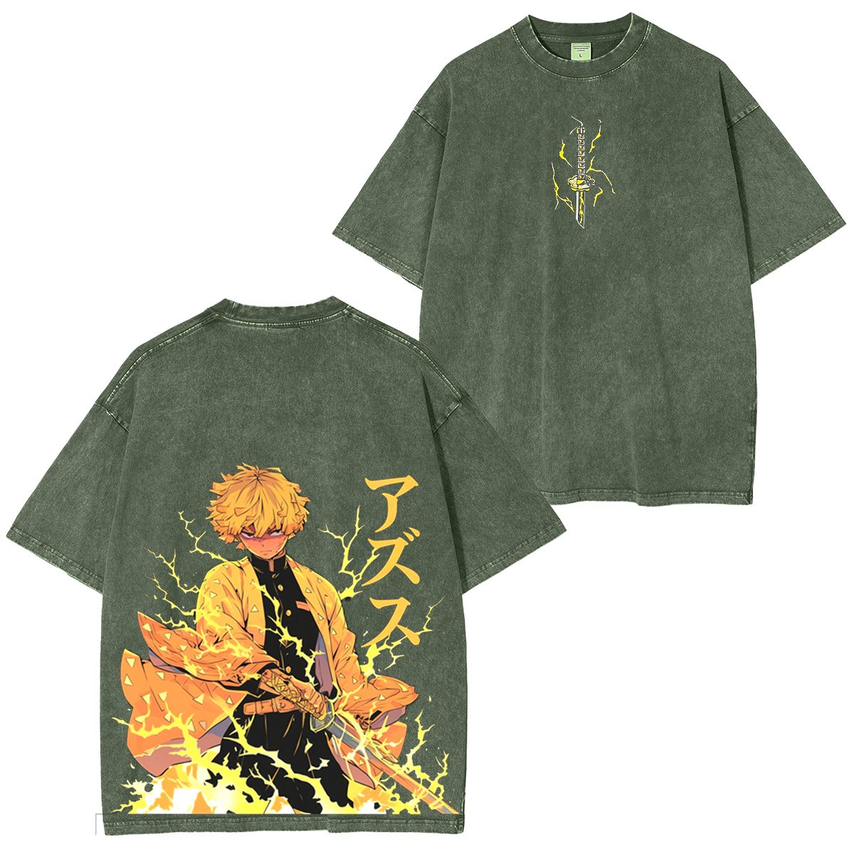 Zenitsu Agatsuma,Demon Slaye Anime Polera Unisex Lavada